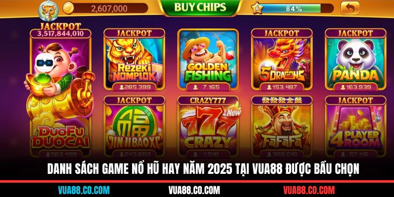 Danh sách game nổ hũ hay năm 2025 tại Vua88 được bầu chọn